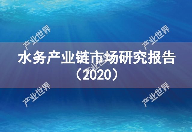 水务产业链市场研究报告（2020）